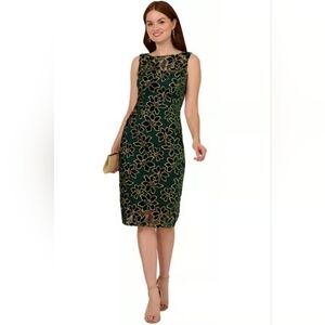 🆕️ NWT Adrianna Papell Teal and Gold Floral Dress